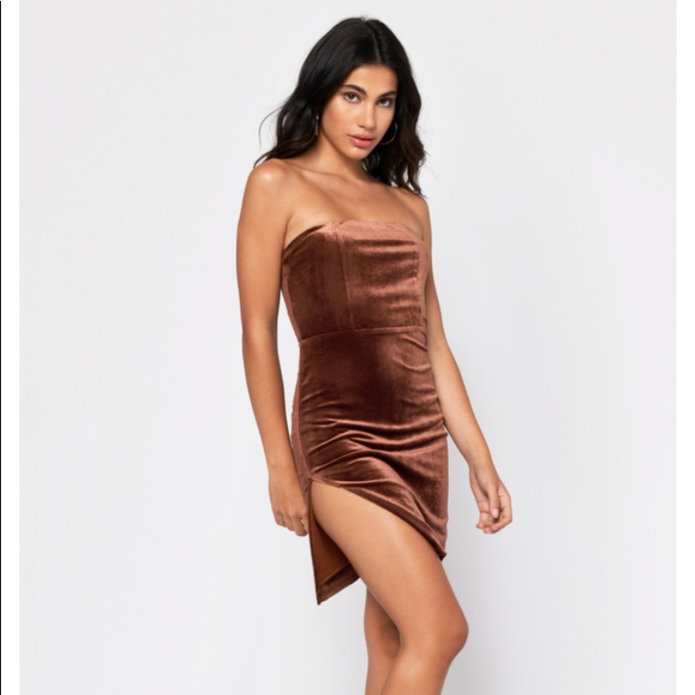 Tobi copper velvet dress